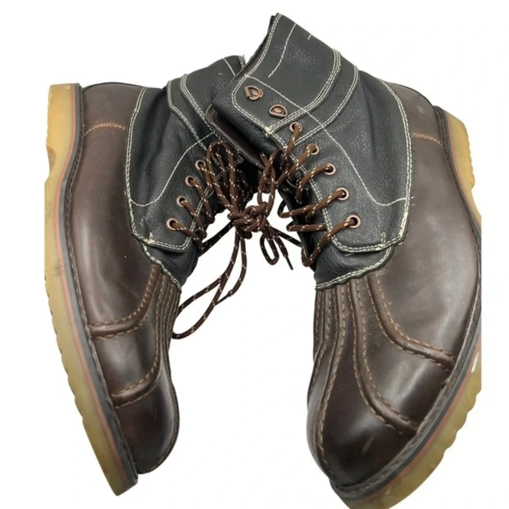 Sonoma Duck Boots Mens 13 Brown Sherman Ankle Lace‎ Up Two Tone Contrast Stitch